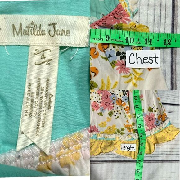 MATILDA JANE Four Square Shabby Tunic The Adventure Begins Floral Swans, Size 4 - Picture 3 of 8
